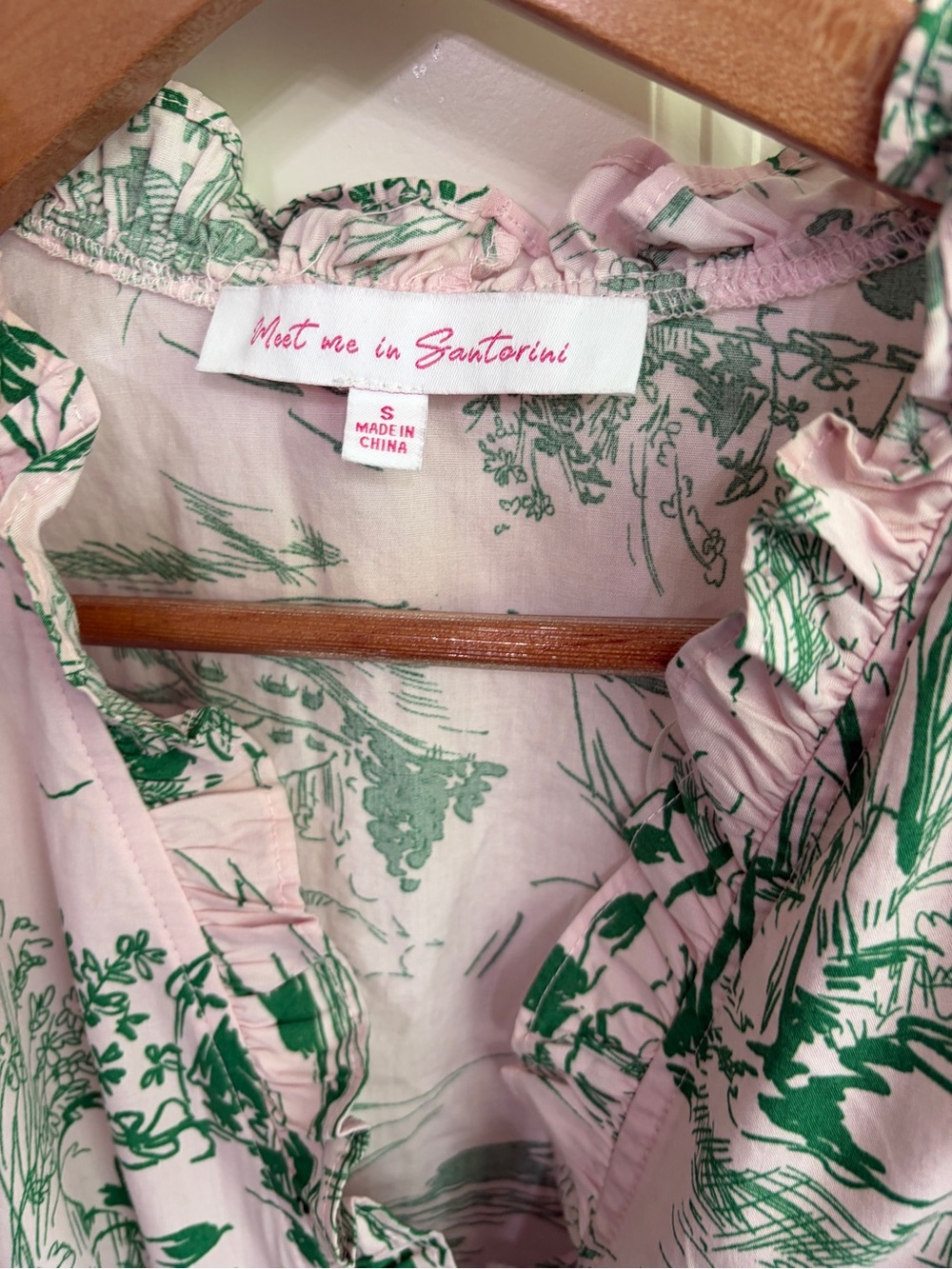 Beautiful size S dress by Meet me in Santorini.Toile. Ruffles. Summer perfectio - Picture 3 of 13